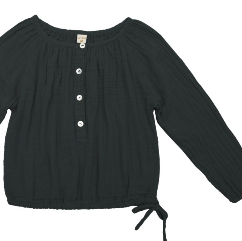 Numero 74 Naia Long Sleeve Blouse Charcoal XL (Kids 7-8)